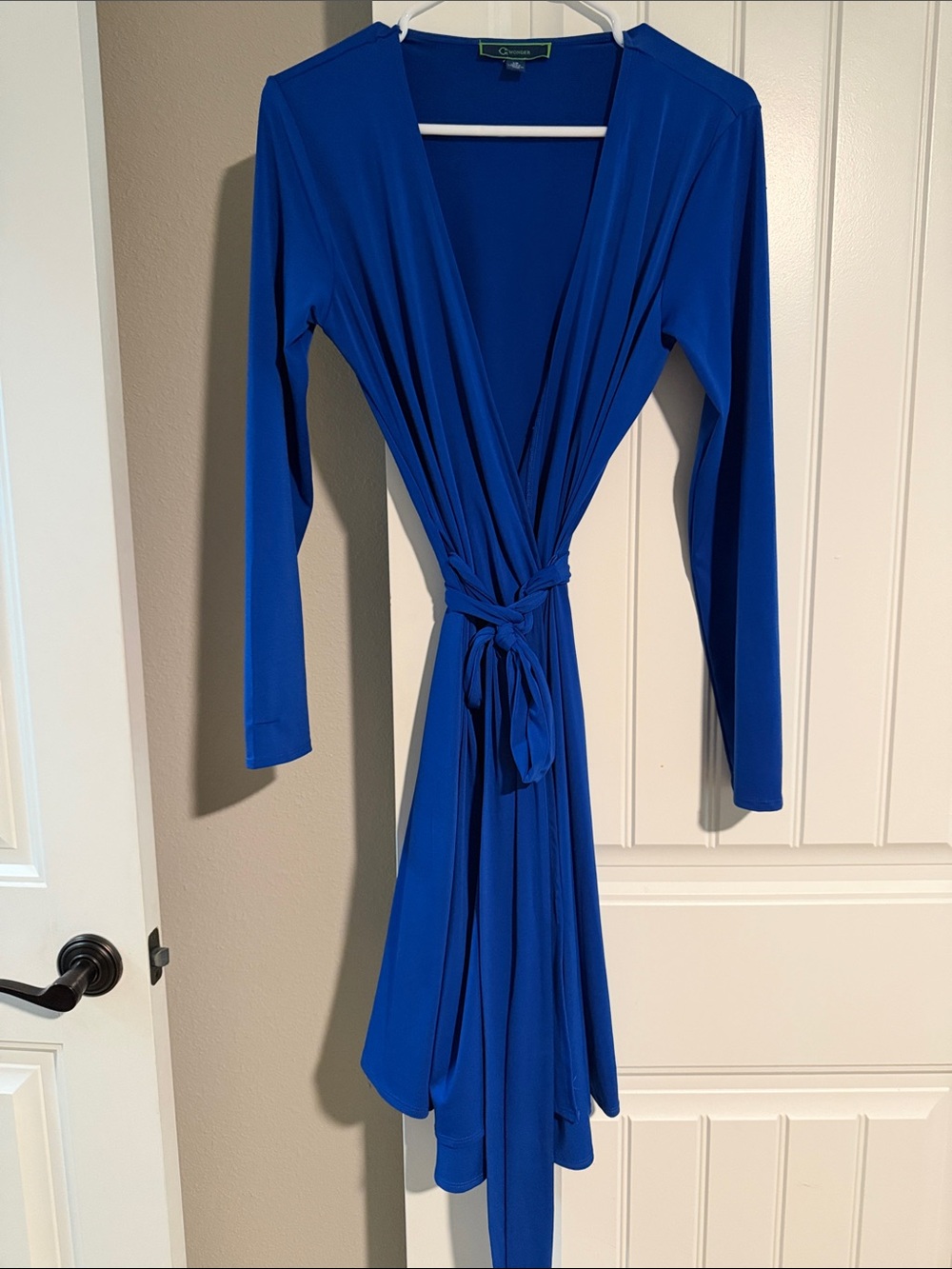 C. Wonder Royal Blue Long Sleeve Wrap Dress